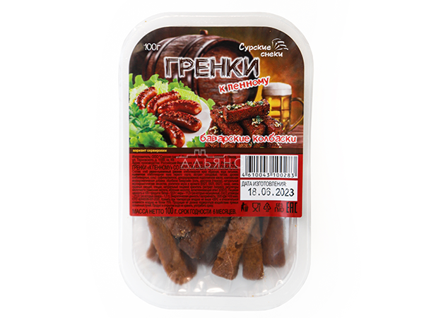 Сурские гренки Баварские колбаски (100 гр) в Королеве
